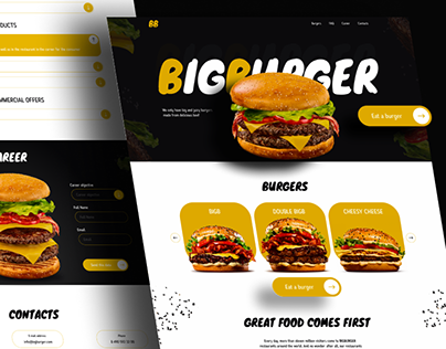 Website design for "BigBurger"