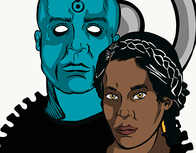 Dr. Manhattan and Angela Abar from HBO Watchmen