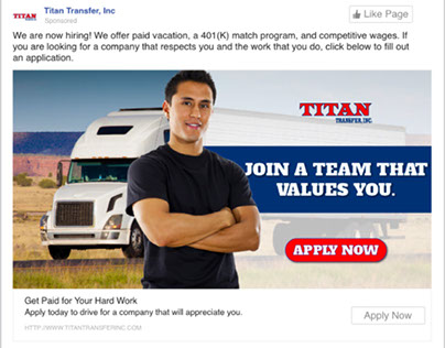 Facebook Lead Generation Ads- Titan Transfer