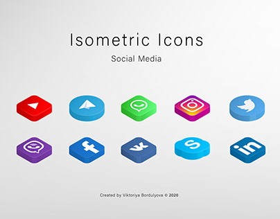 Isometric Icons (Social Media)