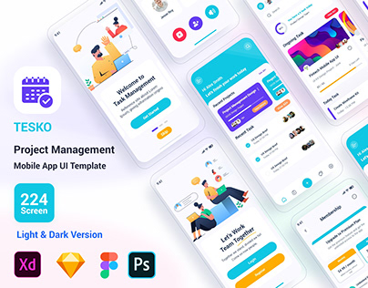 Tesko – Project Management Mobile App UI Template