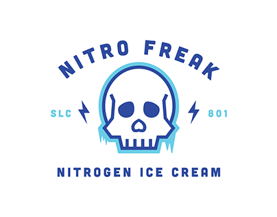 Nitro Freak Nitrogen Ice Cream Logo Design