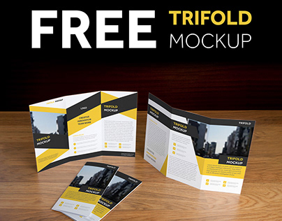 FREE PSD Trifold Mockup