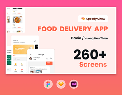 Speedy Chow | Food Delivery Mobile App UI Kit Design