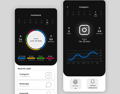 Digital Wellbeing App UI