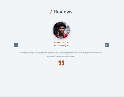 Reviews page slider in React j.s