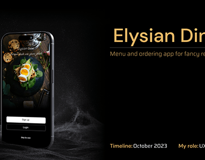 Menu and ordering app for a fancy restaurant