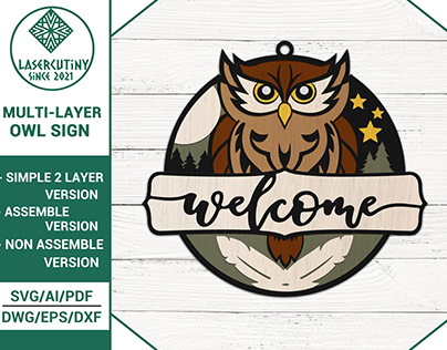 Multi-Layer Assemble and Non Assemble Owl Sign
