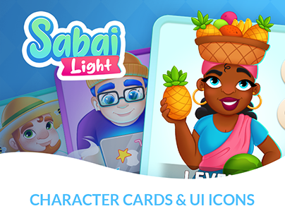 Sabai Laght Game. Character cards & UI icons