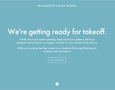 Willamette Valley Wings landing page