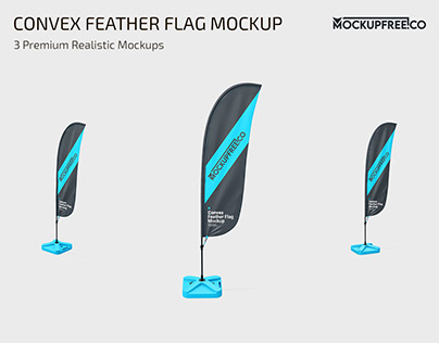 Convex Feather Flag Mockup
