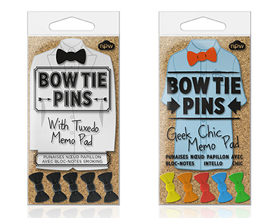 BOW TIE PINS (NPW) - push pin and memo note sets [2013]