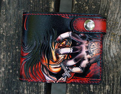 Alucard Hellsing. Short hand-tooled wallet.
