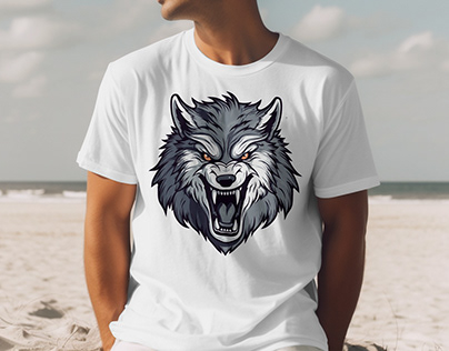 Angry Wolf Face T-shirt