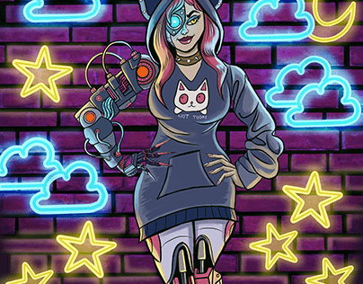 Cyberpunk Catgirl