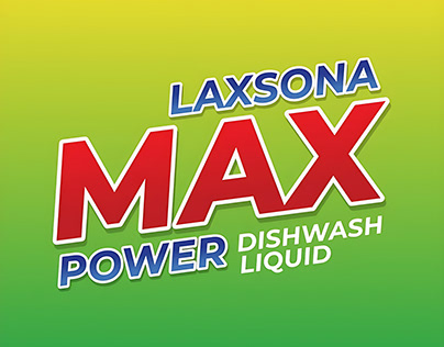 Laxsona Max Power Dishwash​​​​​​ Label Design