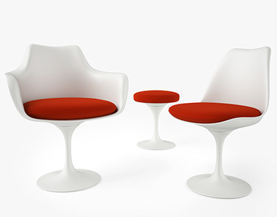 FREE 3D MODEL - Knoll Tulip Chair and Armchair