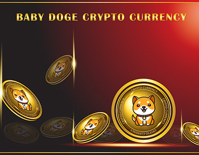 baby doge cryptocurrency banner illustration