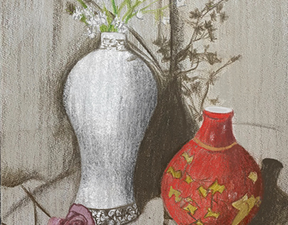 Overdue Flowers - Still Life in Colored Pencils