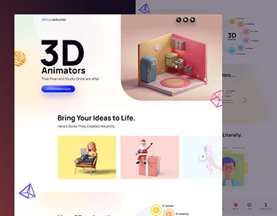 3D Animation Experts Landing Page