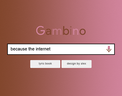Childish Gambino "Because The Internet" Lyric Book