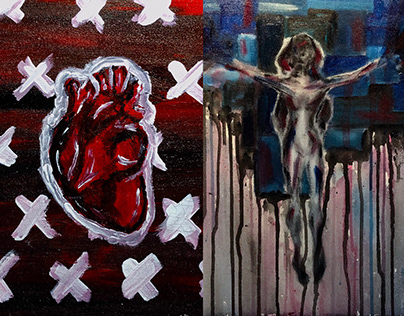 Bleeding - Acrylic Paint Studies