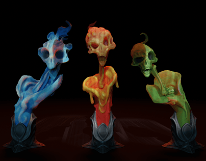 3D Hallowen Candles (Rigged for the animation)