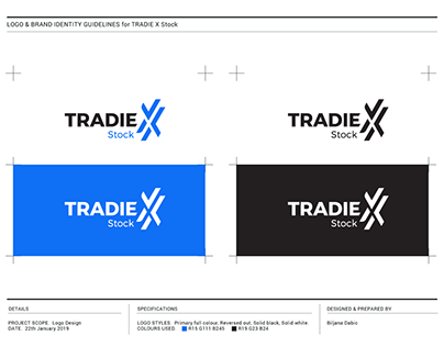 TRADIE X Stock logo design