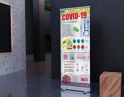 Medical roll-up design about COVID-19 كورونا رول اب