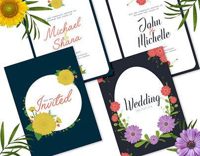 Floral Wedding Invitation Design Templates