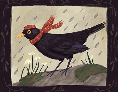 Blackbird - Mierlă Illustration