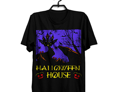 Happy Halloween House T-shirt Design