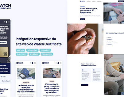 Intégration responsive du site web de Watch Certificate