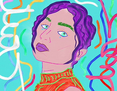 purple hair girl