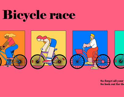 Bicycle race flat character