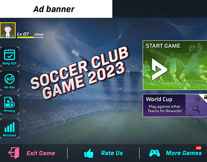 FOOTBALL SOCCER CLUB GAME UI