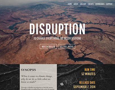 Disruption Documentary - Promo Site Mockup