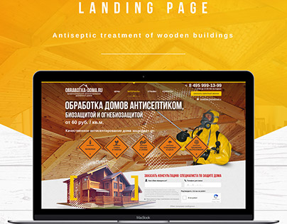 Antiseptic treatment of wooden buildings. Landing page