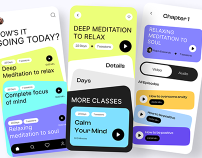 Meditation app design mobile app