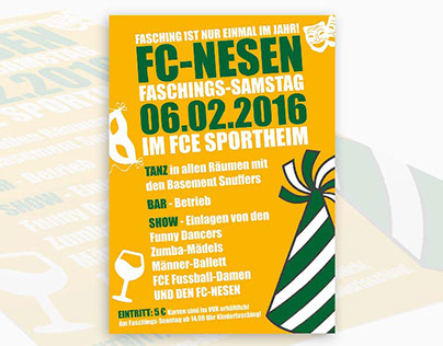 Grafikdesign / Flyer FC Nesen Fasching