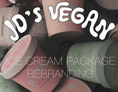 JD's Vegan Ice Cream package rebranding