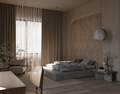 Phòng ngủ phong cách Wabi-sabi