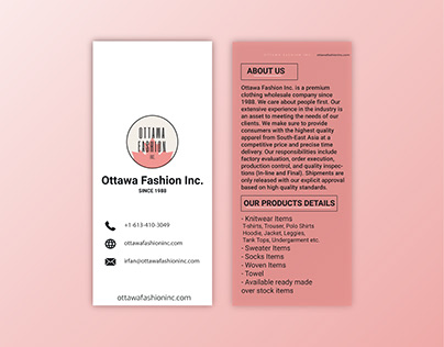 Ottawa Fashion Inc. || Brochure Design