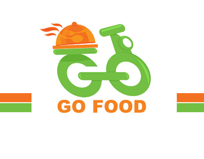 "GO FOOD" company logo design & identity