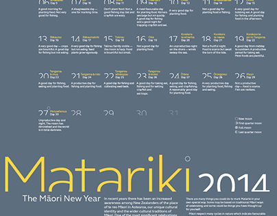 Information Design 2014, 'Matariki, the Māori New Year'