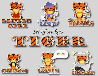 Tigers stickers set