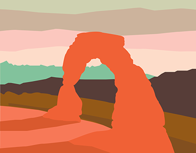 Moab Arches Vector Illustration Tee