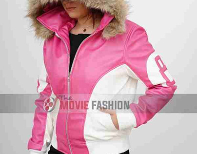 8 Ball Women’s Shearling Pink Hooded Jacket