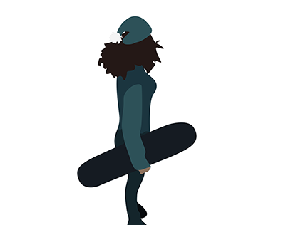 Girl Skateboarding Illustration