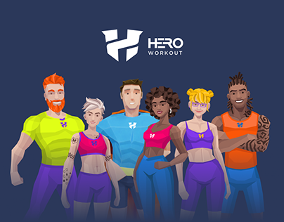Hero workout characters, graphics & animation